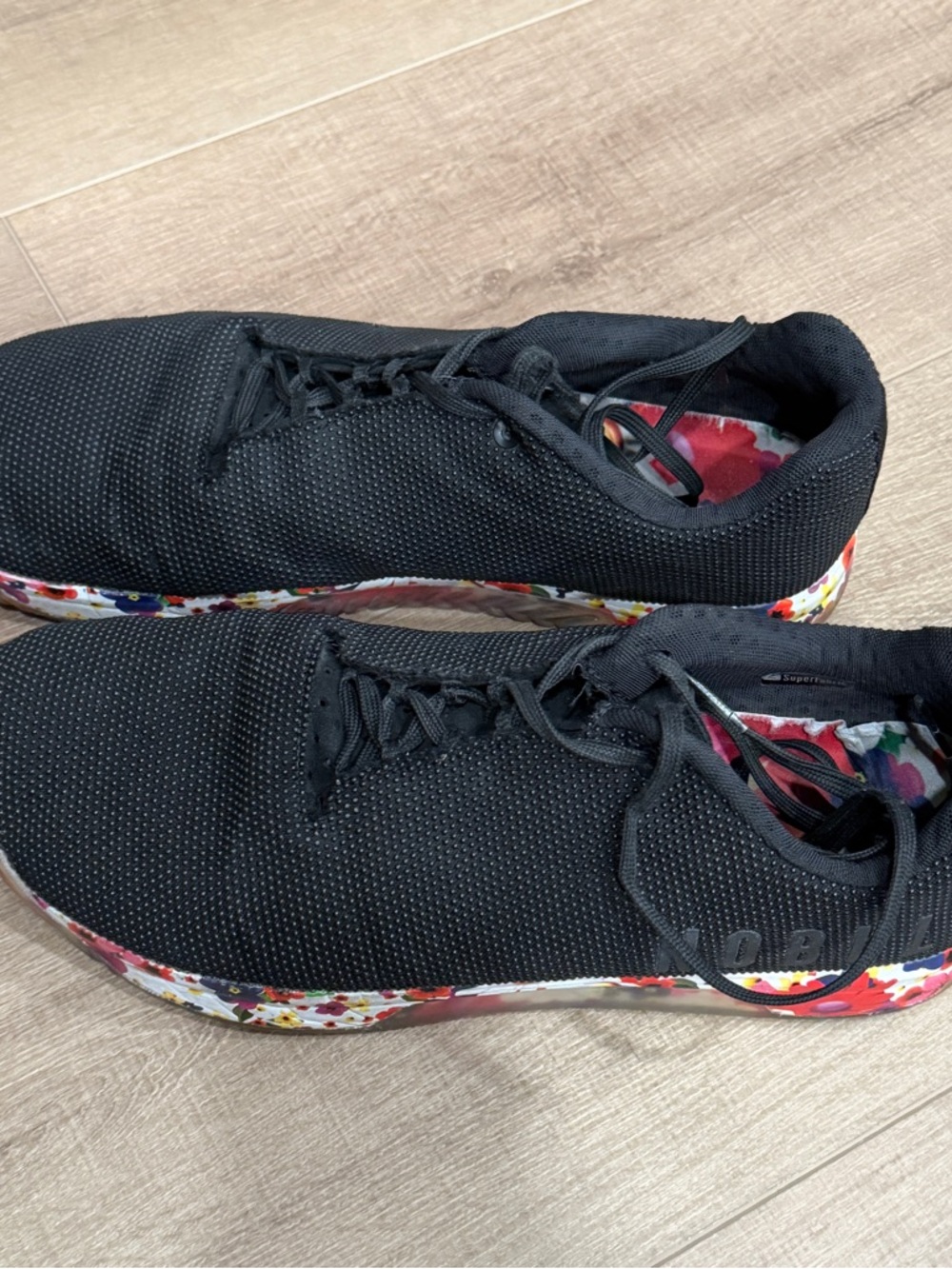 NOBULL Trainer Shoes Men 14 Women 15.5 Black Floral CrossFit TrainingGym Sneaker - Picture 13 of 16